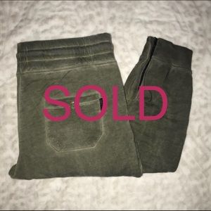 distressed green joggers